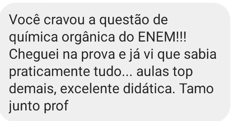 Aluno conta que a questão de química orgânica do ENEM foi vista em aula