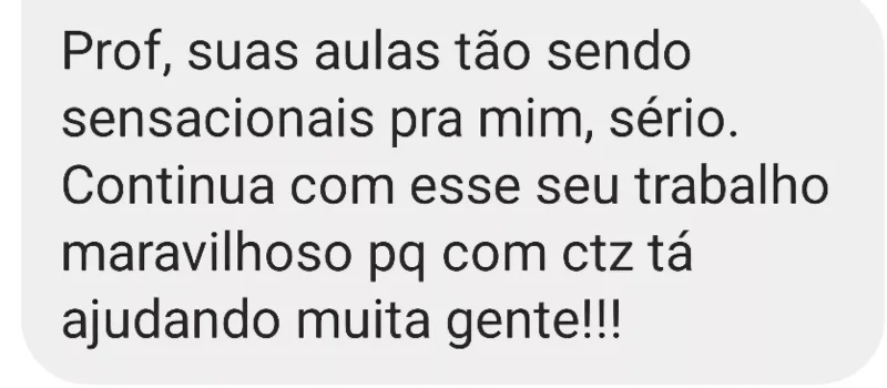 Aluna diz que as aulas estão sendo sensacionais